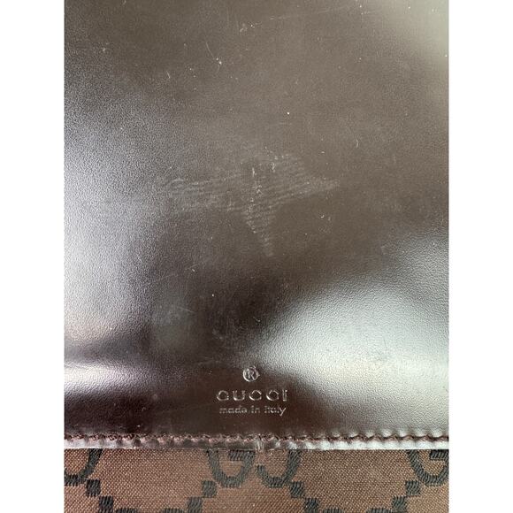 GUCCI 180449 502752 Handbag GG Sprem Logo Engraved Canvas Leather Tote Bag USED - Picture 12 of 16